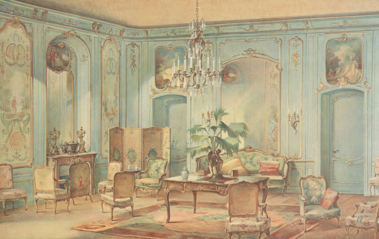 Opulent grand salon interior