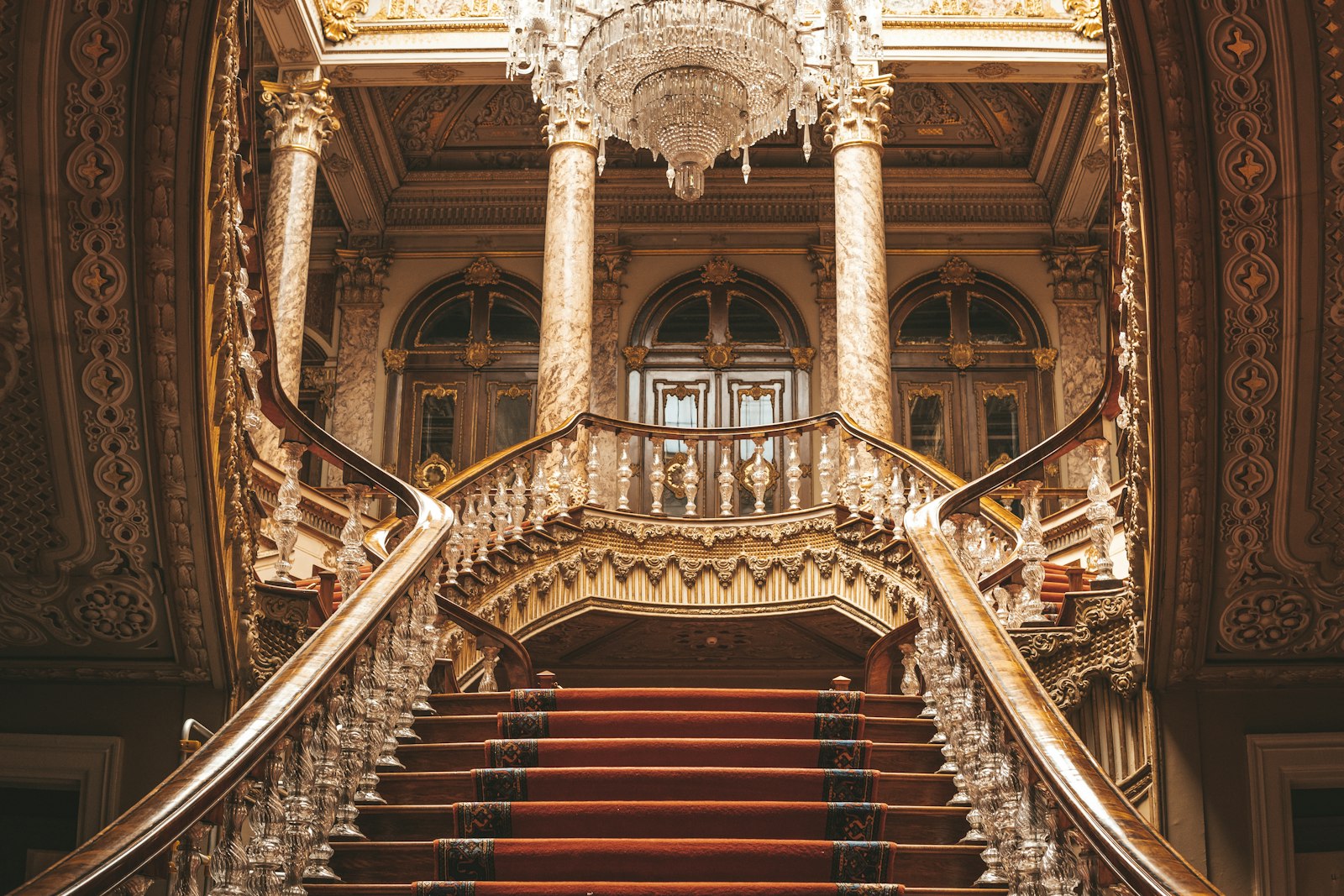 Grand principal staircase of a palatial residence
